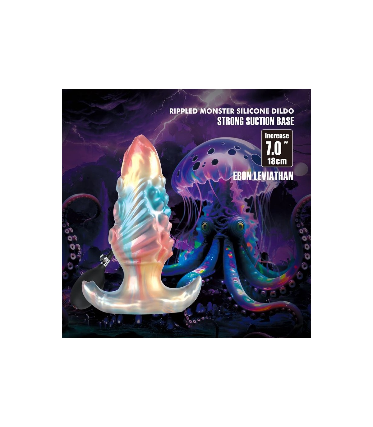 Plug Anal Gonflable Leviathan Irisé 15x6,4 cm