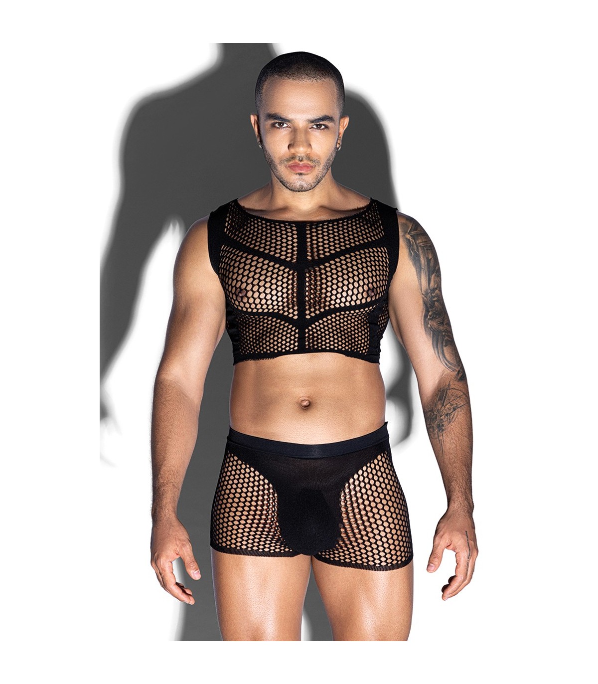 Ensemble sexy homme top et boxer résille J Lingerie
