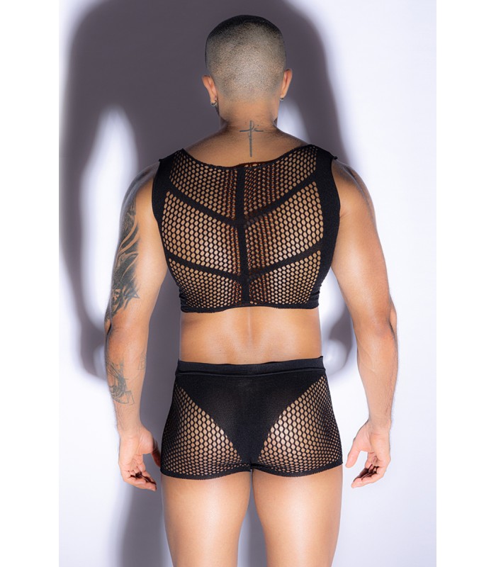 Ensemble sexy homme top et boxer résille J Lingerie