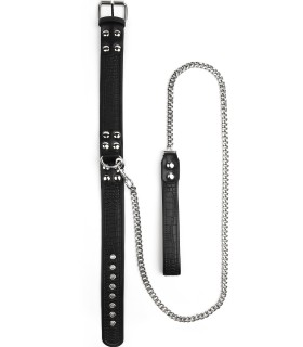 Collier ajustable et Laisse en simili cuir motif Croco
