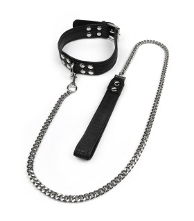 Collier et Laisse en simili cuir motif Croco