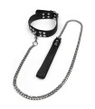 Collier et Laisse en simili cuir motif Croco