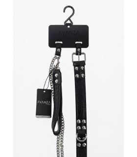 Collier et Laisse en simili cuir motif Croco
