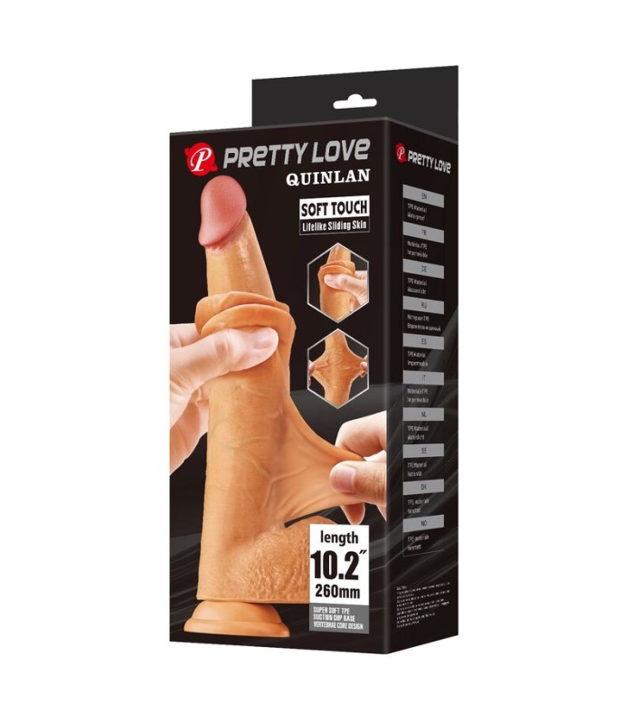 Gode réaliste Quinlan Pretty Love Slide Skin avec ventouse