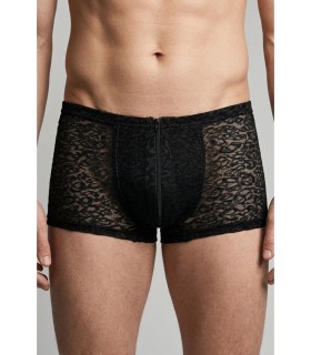 Boxer homme résille léopard avec zip