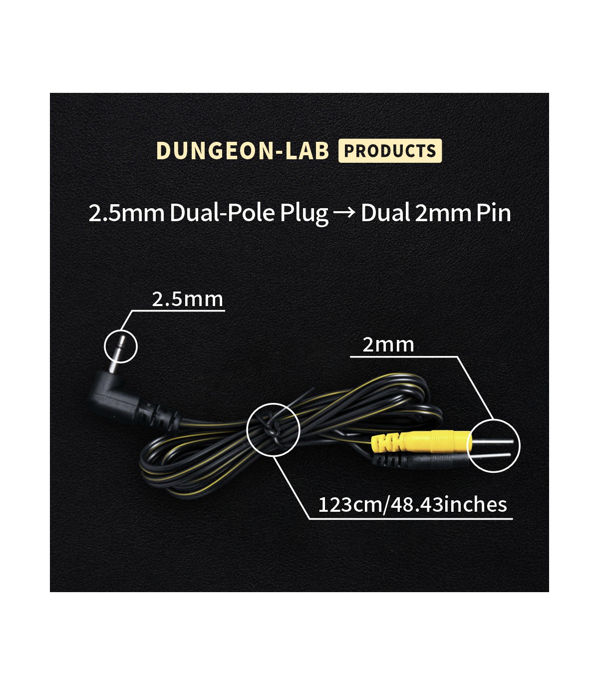 Câble supplémentaire DG Lab DC 2,5 mm vers deux fiches droites 2 mm