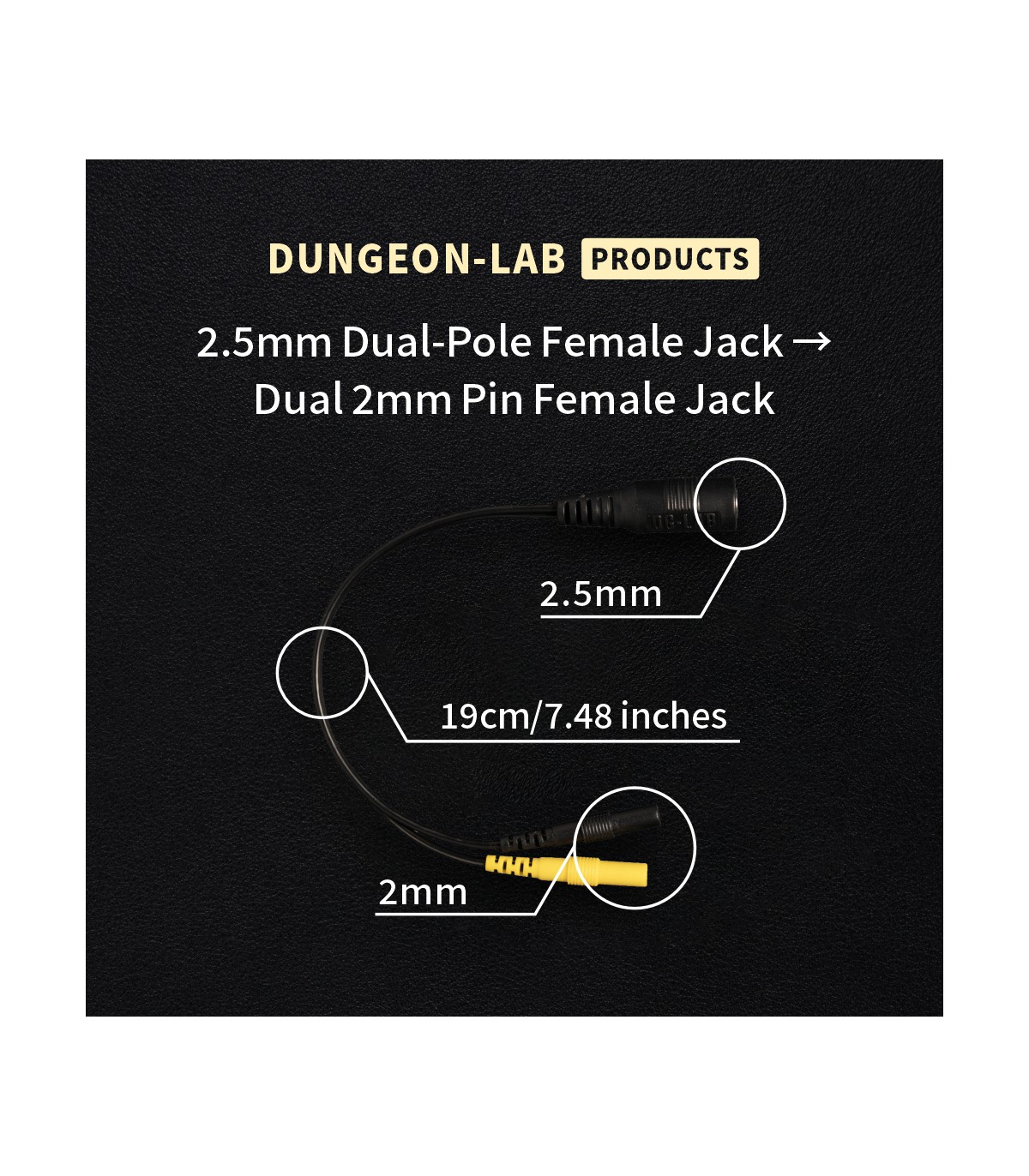 Répartiteur DG-LAB femelle 2,5 mm vers deux femelles 2 mm