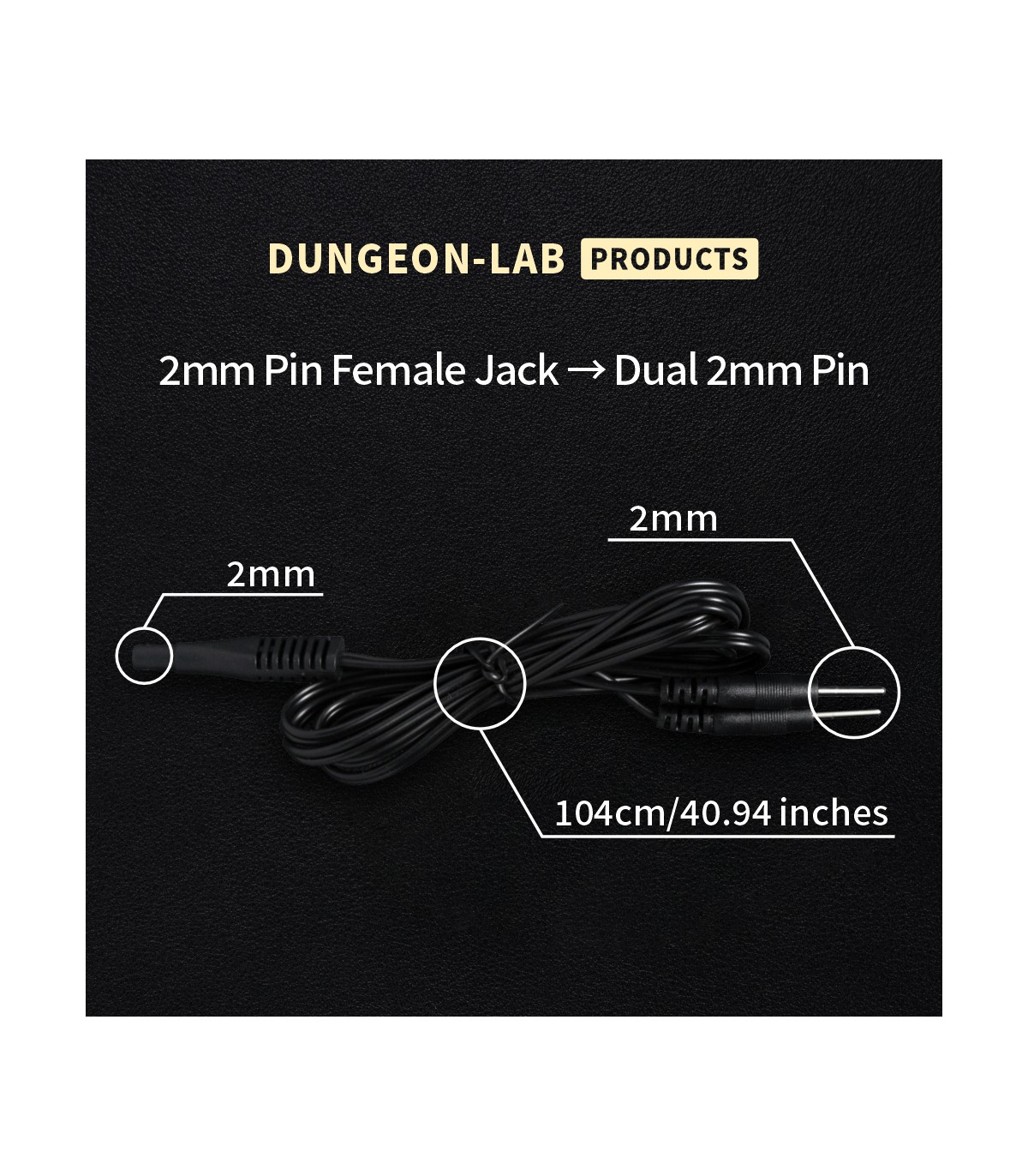 Câble extension électrodes DG-LAB M2 2 mm 104 cm