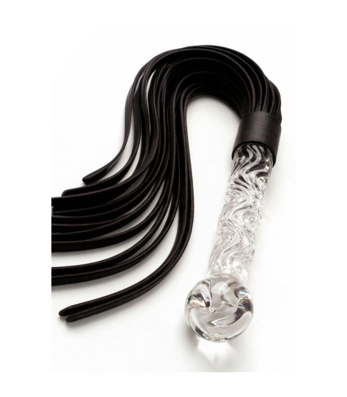 Fouet BDSM ToyJoy Glass Worxx avec manche en verre 66 cm