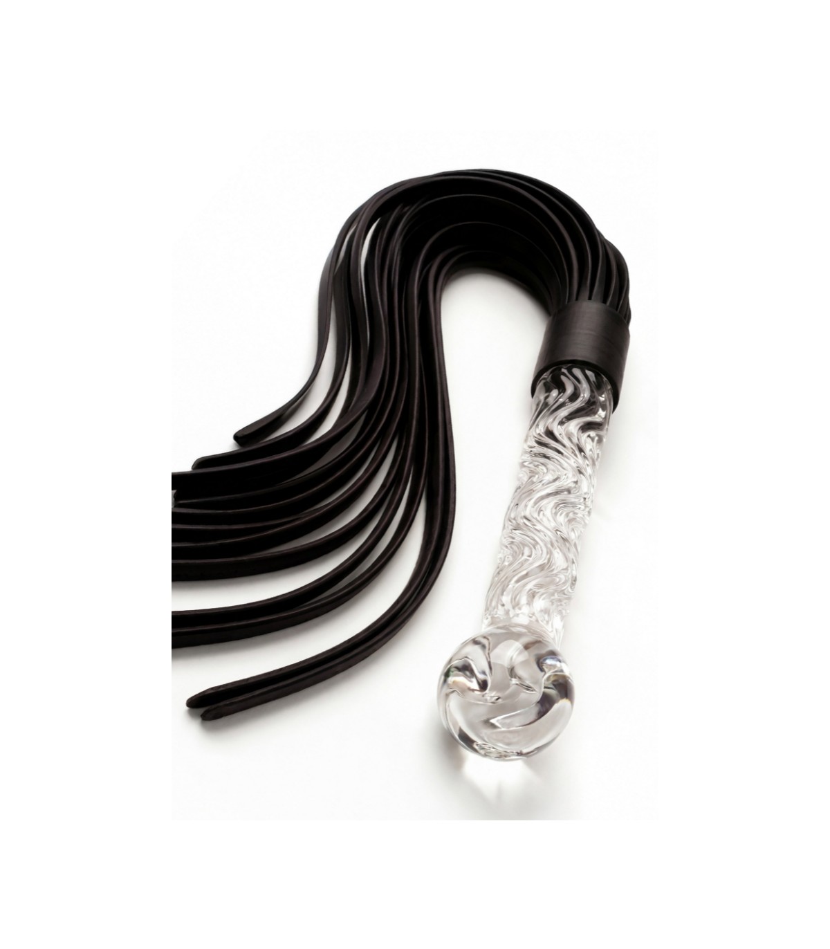 Fouet BDSM ToyJoy Glass Worxx avec manche en verre 66 cm