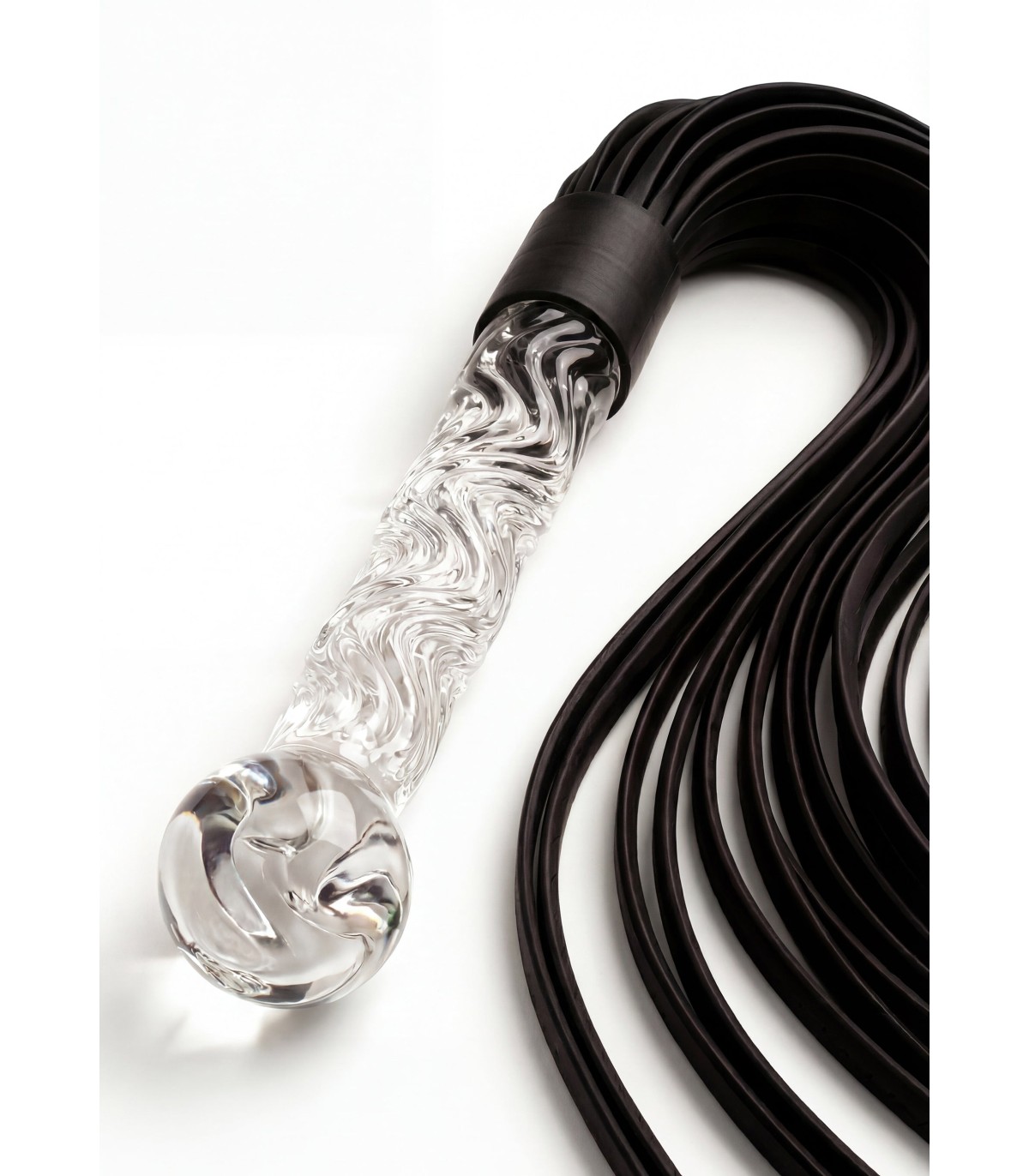 Fouet à Lanières Manche en Verre 66 cm