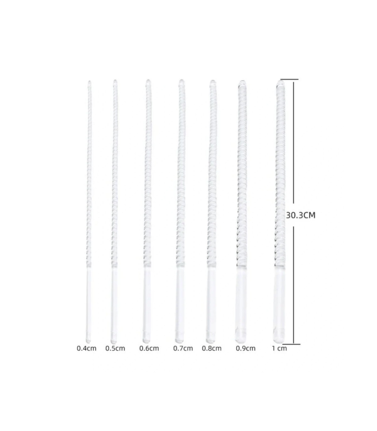 Kit 7 Tiges Urètres Souple 4 à 10 mm