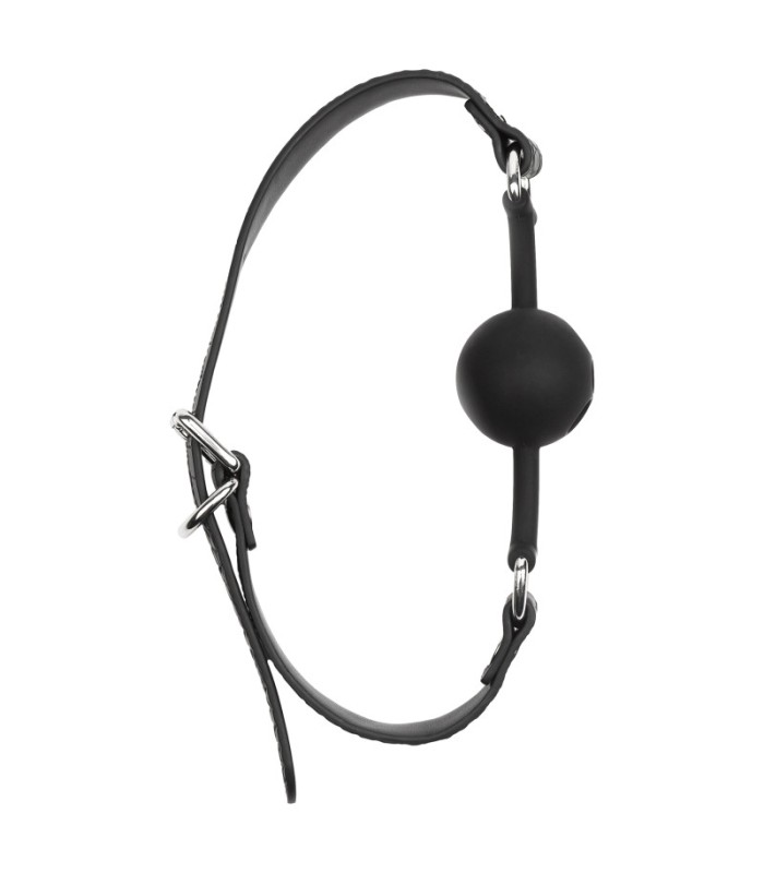 Bâillon-boule noir Avanza avec sangle croco