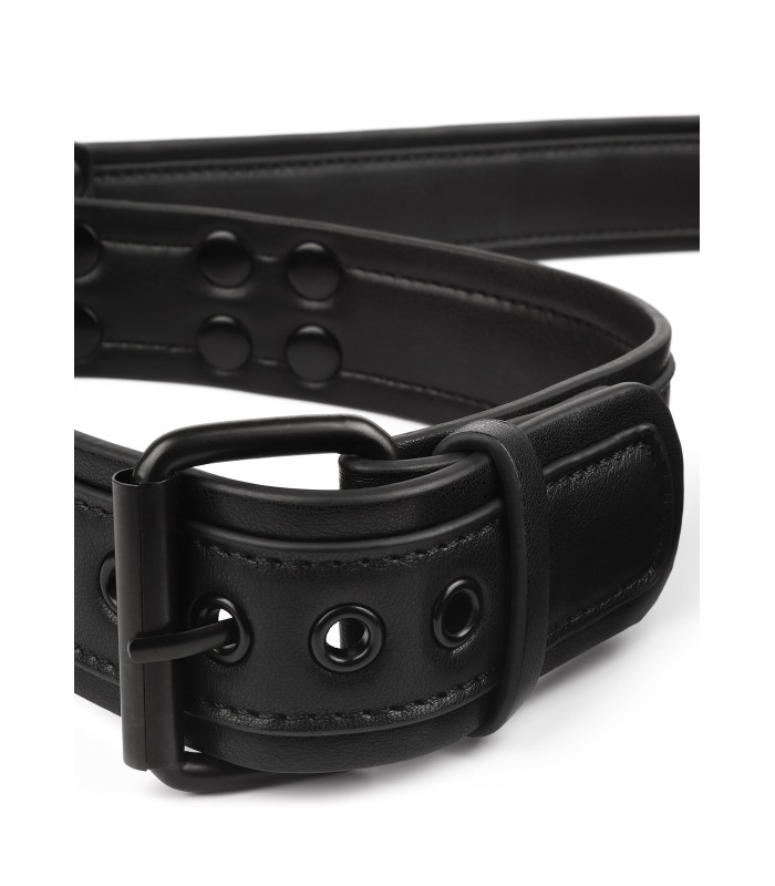 Collier de domination Avanza avec laisse noire
