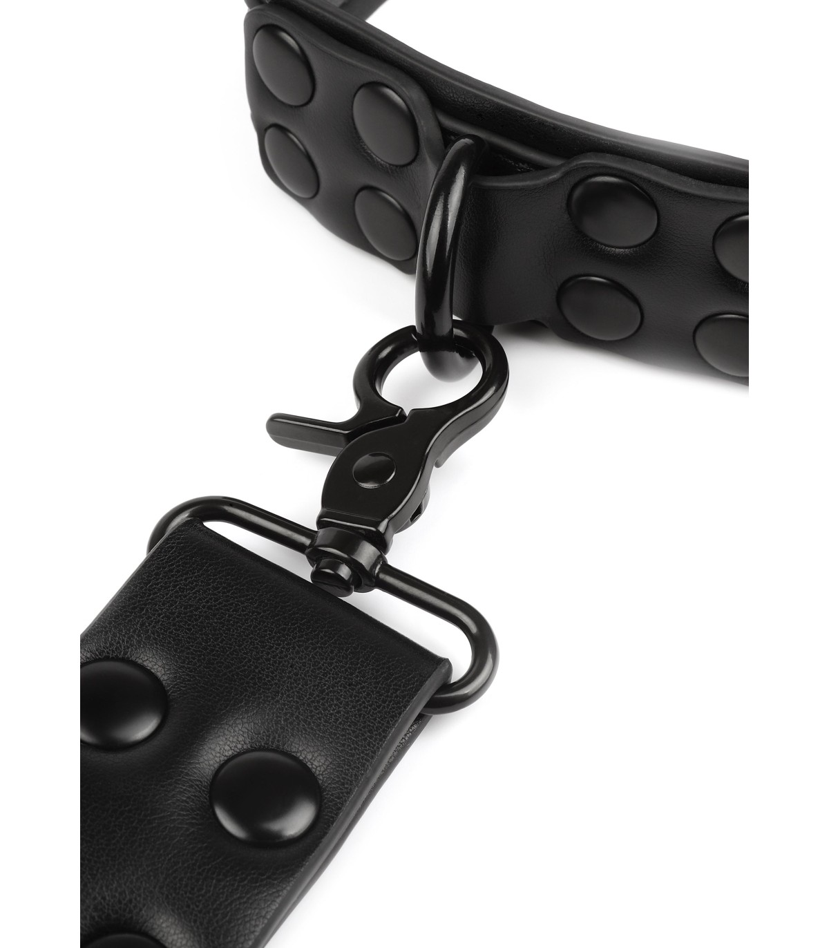 Collier de domination Avanza avec laisse noire amovible