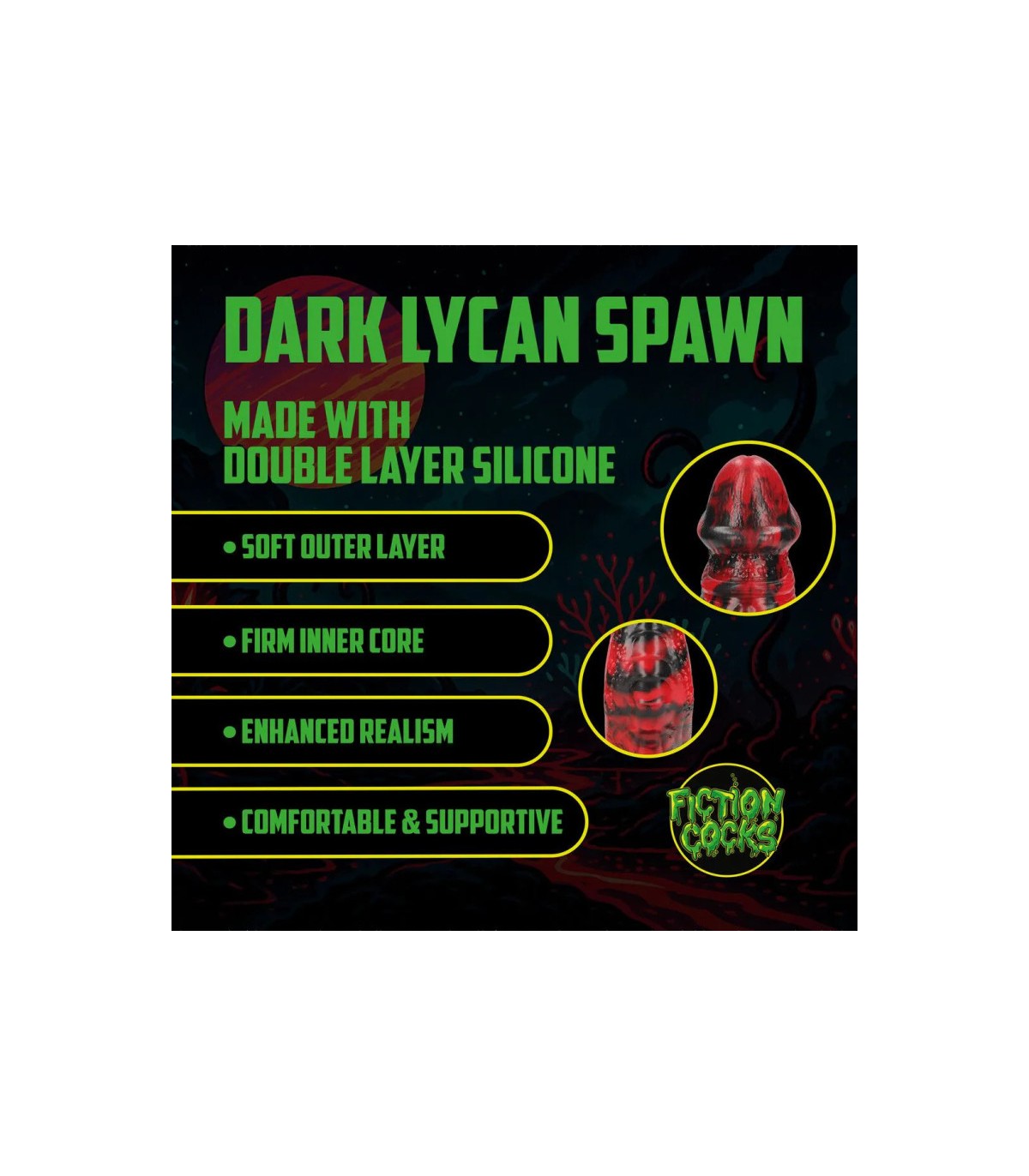 Dark Lycan Spawn silicone rouge avec ventouse