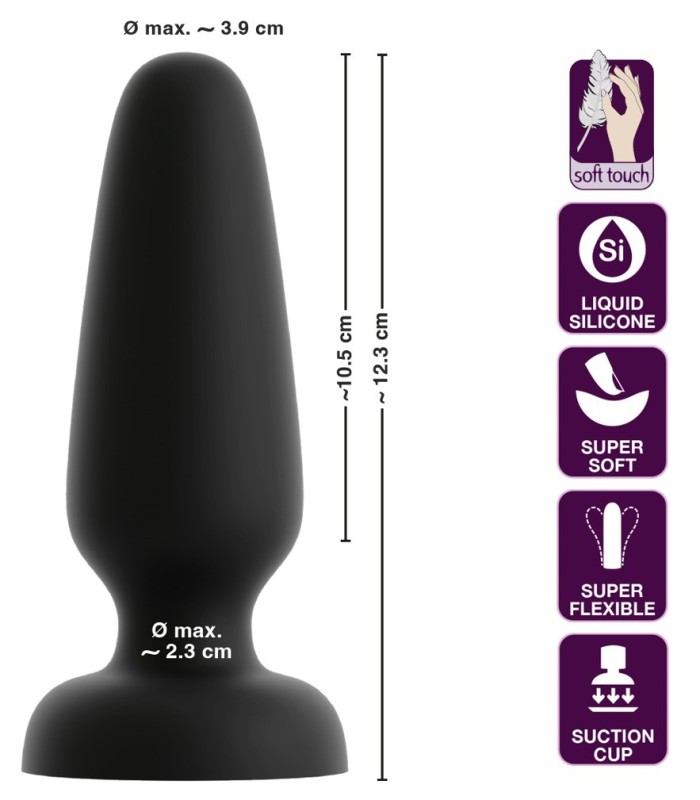 Plug anal conique Black Velvets taille L