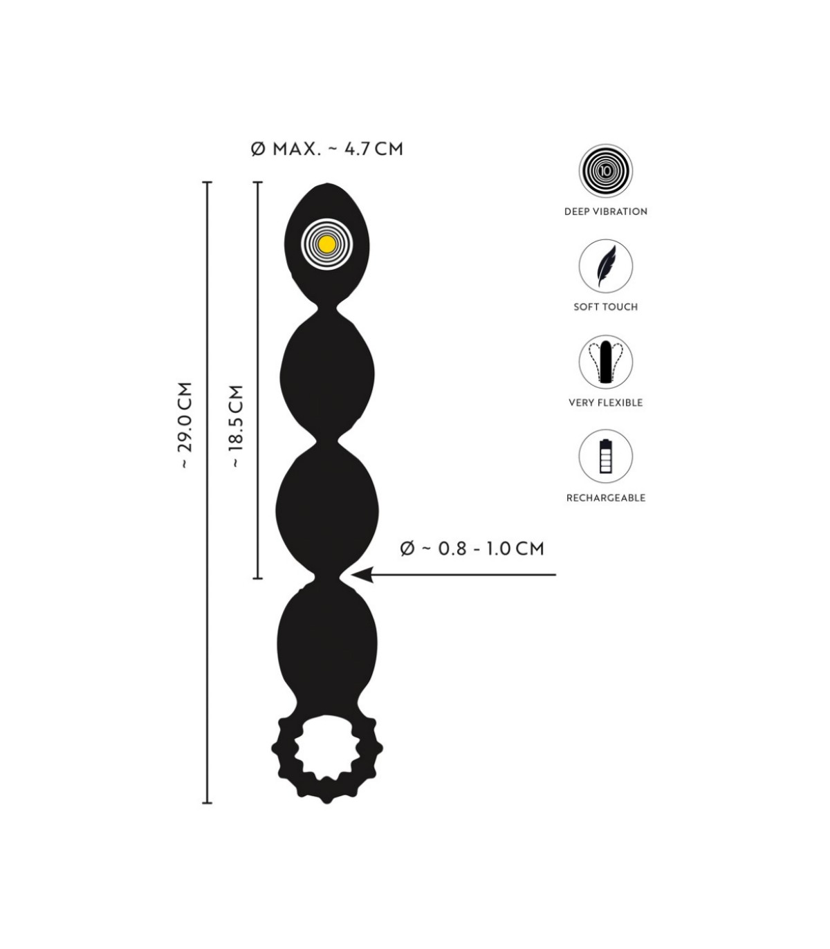 Chapelet anal flexible diamètre 4,7 cm