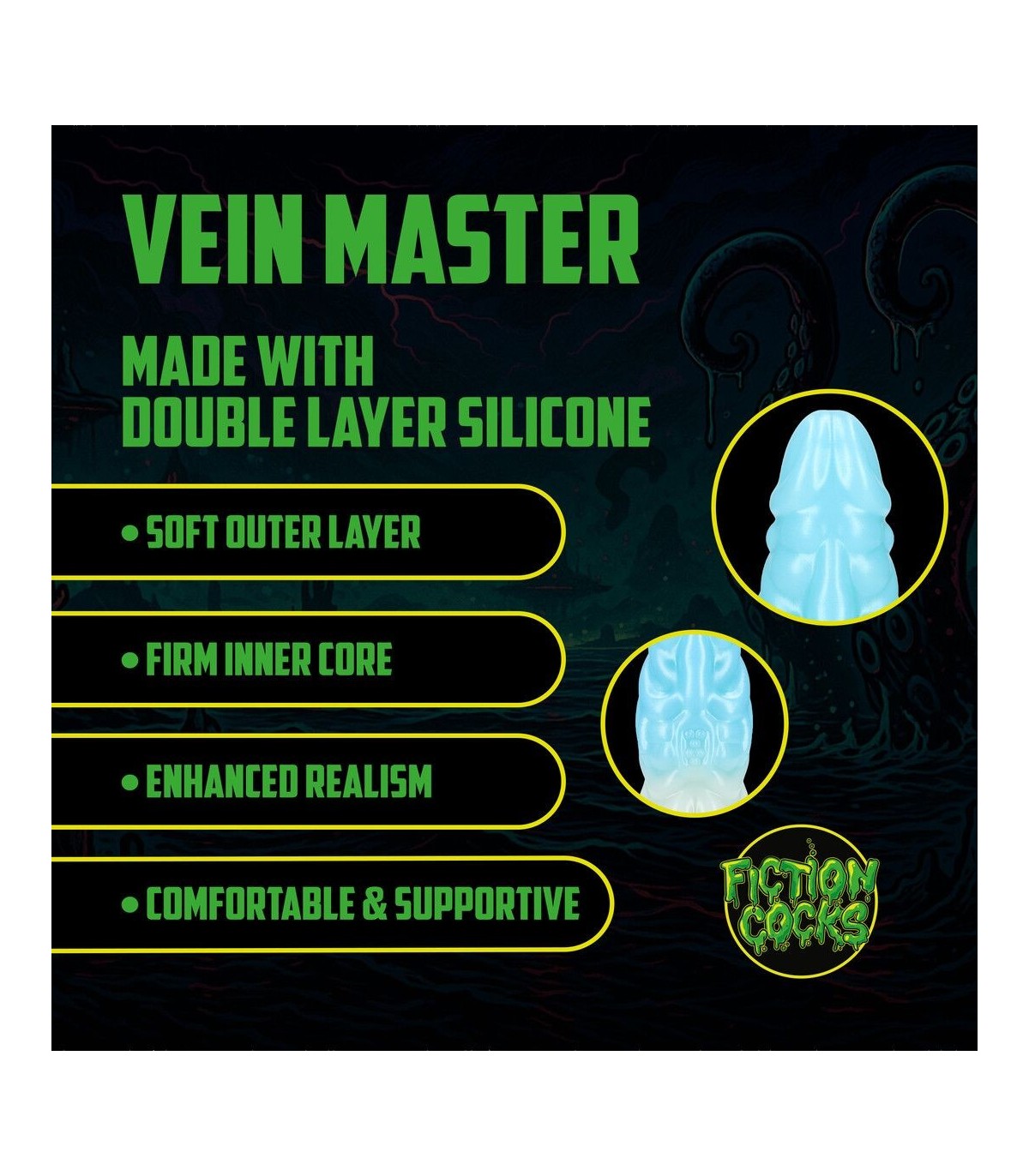 Gode silicone souple Vein Master Fiction Cocks