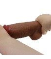 Gode réaliste texturé Achille avec ventouse