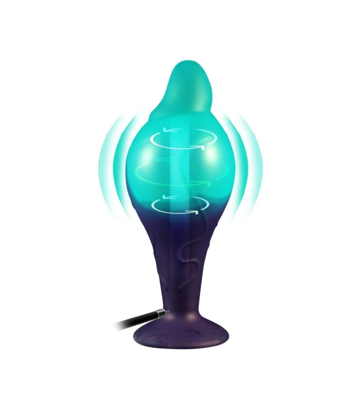 Gode réaliste vert gonflable avec ventouse
