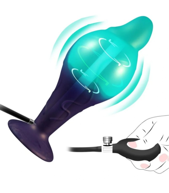 Gode silicone vert avec gland et pompe