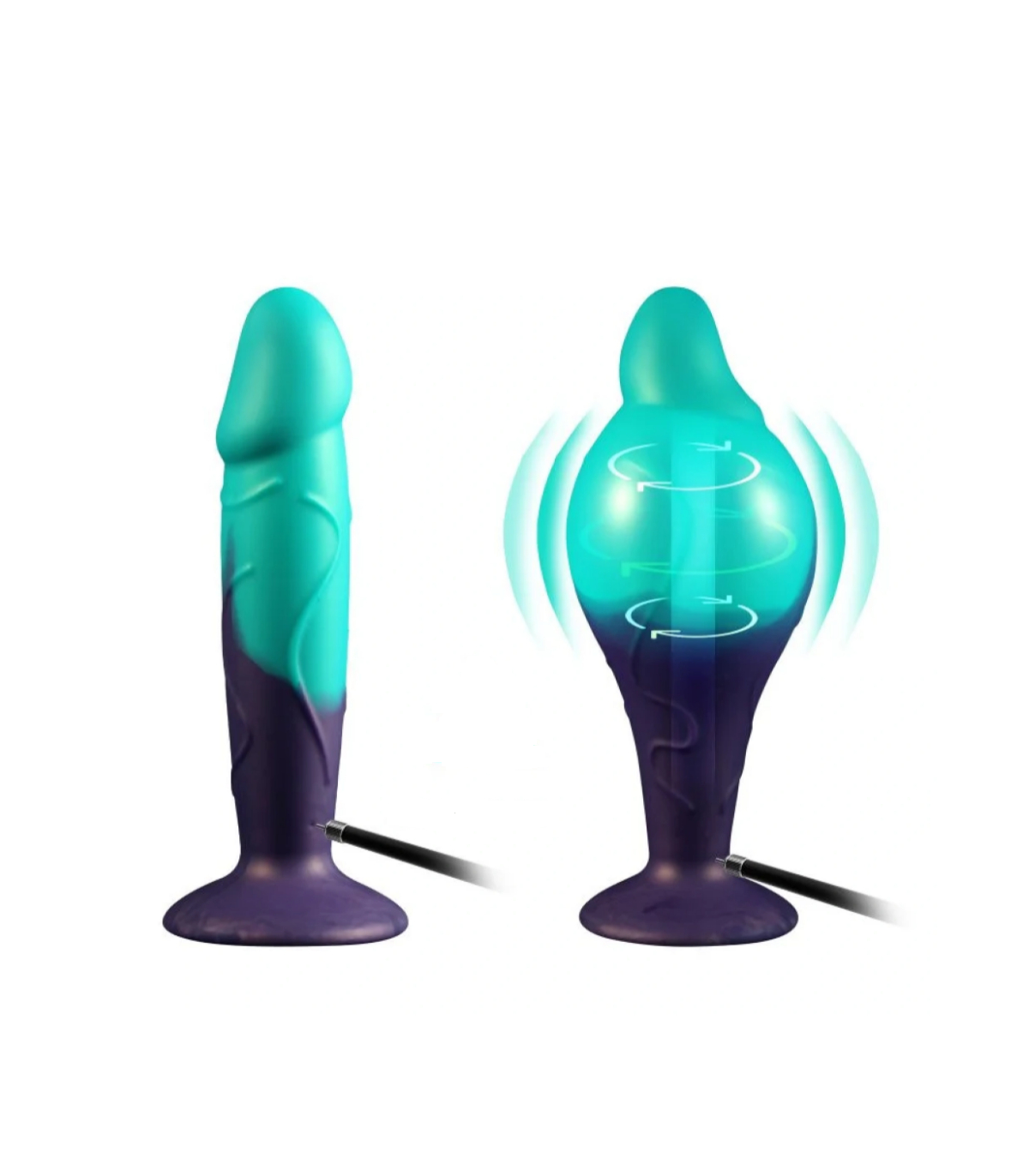 Dildo gonflable vert en silicone avec pompe