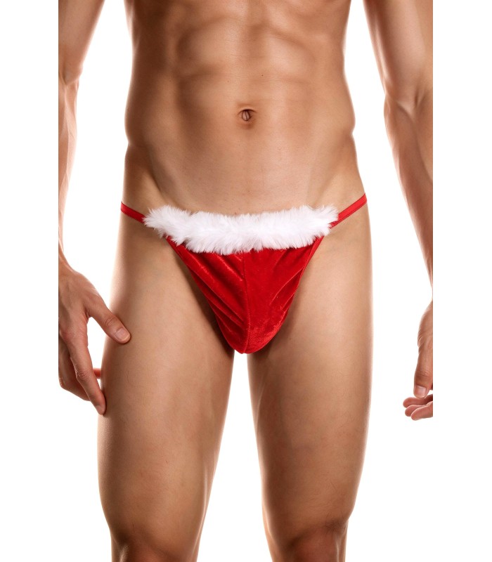 String Père Noël homme velours rouge
