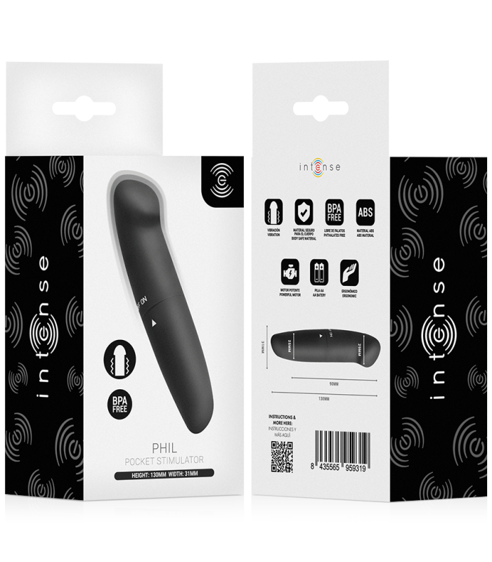 Mini vibro Phil Noir 13 cm