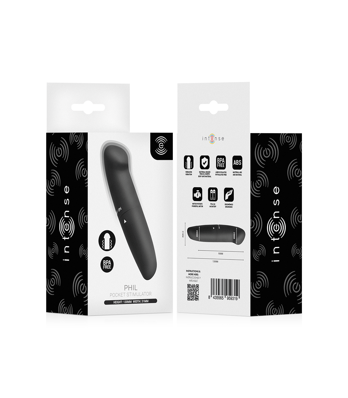 Mini vibro Phil Noir 13 cm